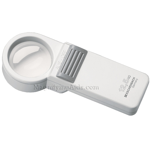 12.5X Eschenbach Illuminated Hand Magnifier - 1.2 Inch Lens