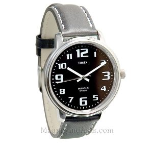 Men's Timex Big Easy Indiglo Watch - Black Leather Band