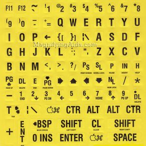 Large Computer Keyboard Stickers - Black on Yellow