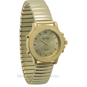 Ladies' Gold Four Button Talking Time and Alarm Watch