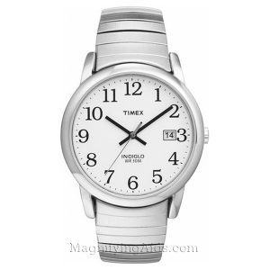 Men's Silver Tone Timex Watch with Indiglo Light