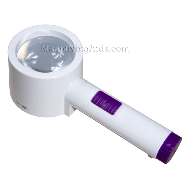 4X LED Illuminated Hand Held Stand Magnifier - 2.7 Inch Lens