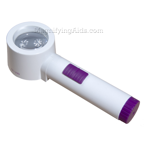 7X LED Illuminated Hand Held Stand Magnifier - 1.9 Inch Lens