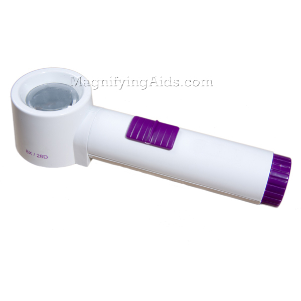 8X LED Illuminated Hand Held Stand Magnifier - 1.4 Inch Lens
