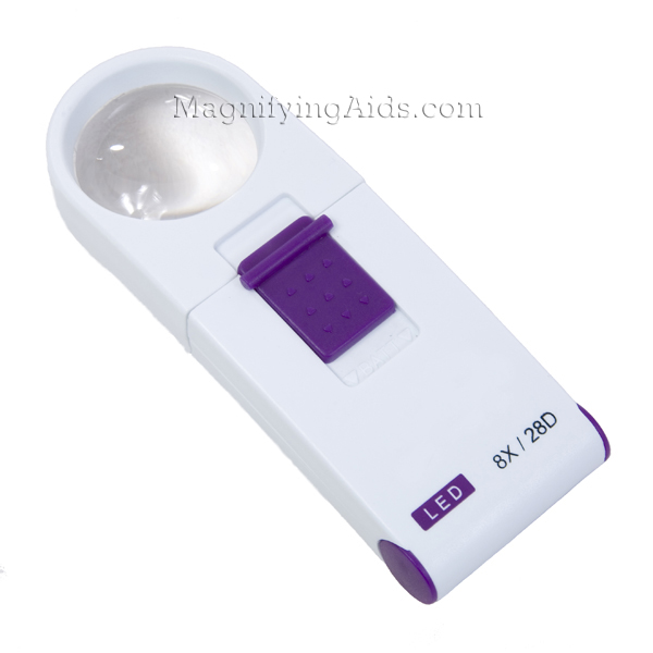 8X LED Illuminated Pocket Magnifier - 1.4 Inch Lens