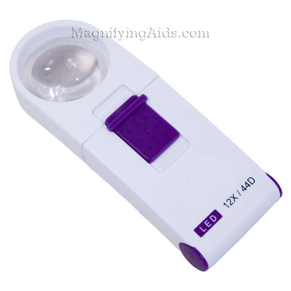12X LED Illuminated Pocket Magnifier - 1.4 Inch Lens