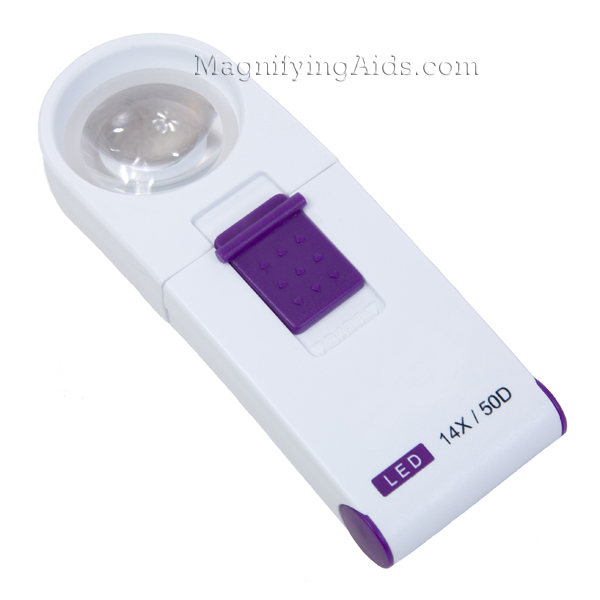 14X LED Illuminated Pocket Magnifier - 1.4 Inch Lens