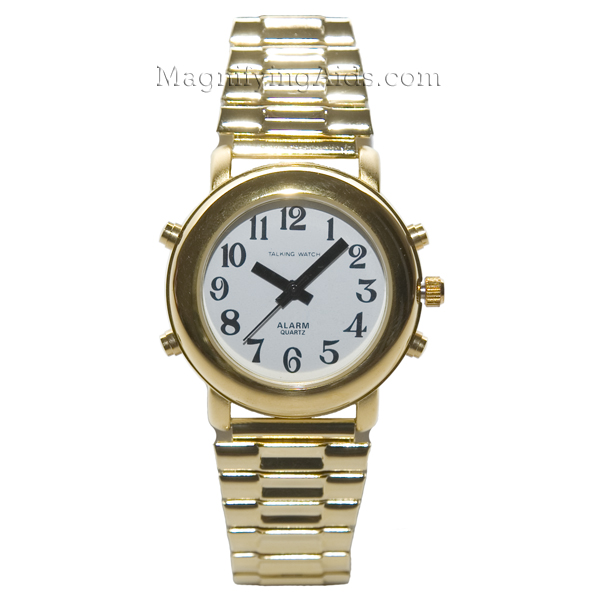 Ladies Gold Four Button Talking Time and Alarm Watch