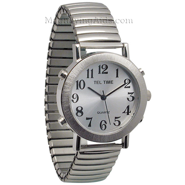 Men's Chrome Quartz Talking Watch