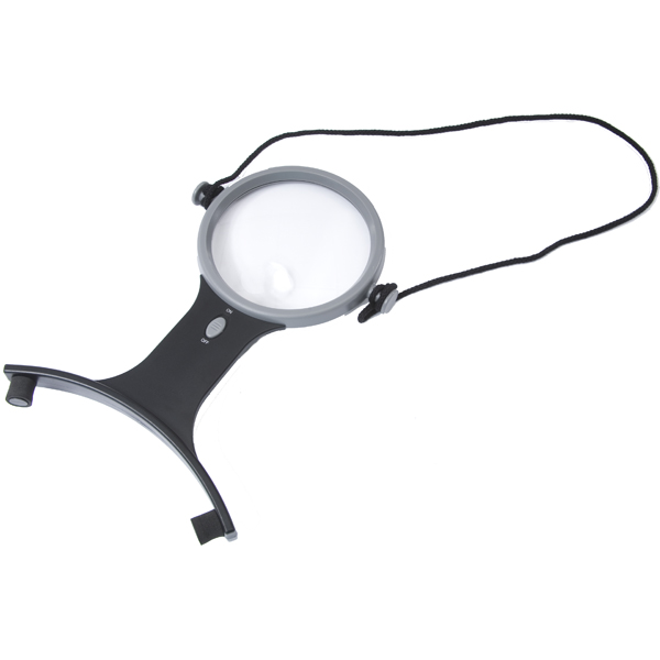 2X with 4X Bifocal Around-the-Neck Magnifer with Light,  4 Inch Lens