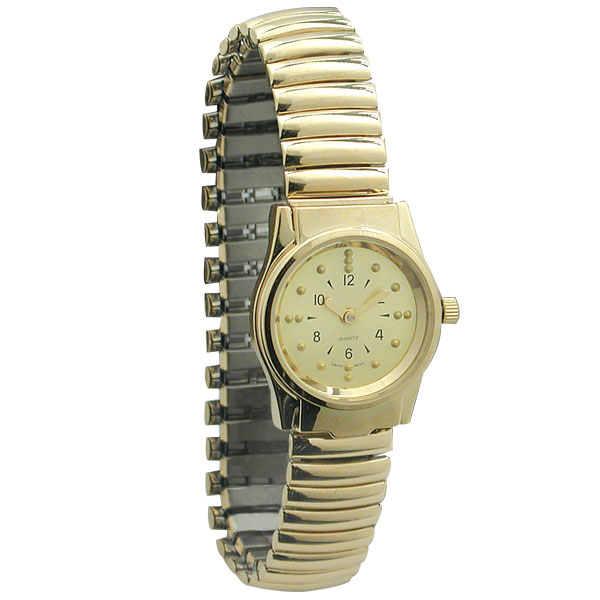 Ladies Gold Tone Braille Watch
