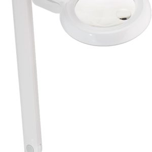 OttLite LED Space Saving Magnifier Desk Lamp – 1.75x, Adjustable Arm, Pivoting Head - White